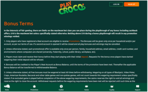 Fair Bonus Policy At Play Croco Casino