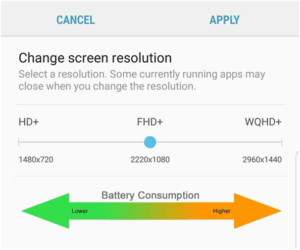 Samsung Galaxy S8- Lower the resolution to increase speed