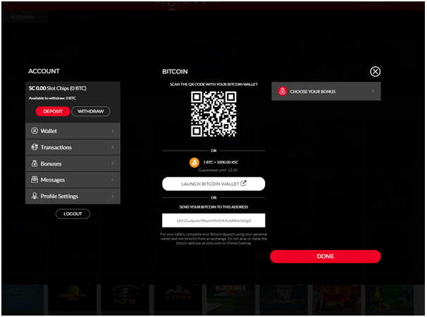 Slots.com casino deposit and withdrawals